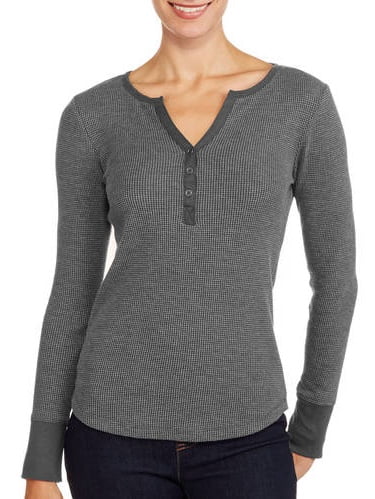 Faded Glory Women's Long Sleeve Henley 