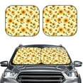 thumbnail image 2 of JUNZAN European-style Pattern Sunflower Pattern Car Windshield Sun Shade | Reflective Sunshade | Foldable 2-Piece Sun Shield Protect Your Car | Fits Sedans, SUVs, Hatchbacks-Small, 2 of 6