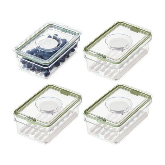 iDesign iD Fresh Medium Short Produce Bin with Insert Tray, Set of 4