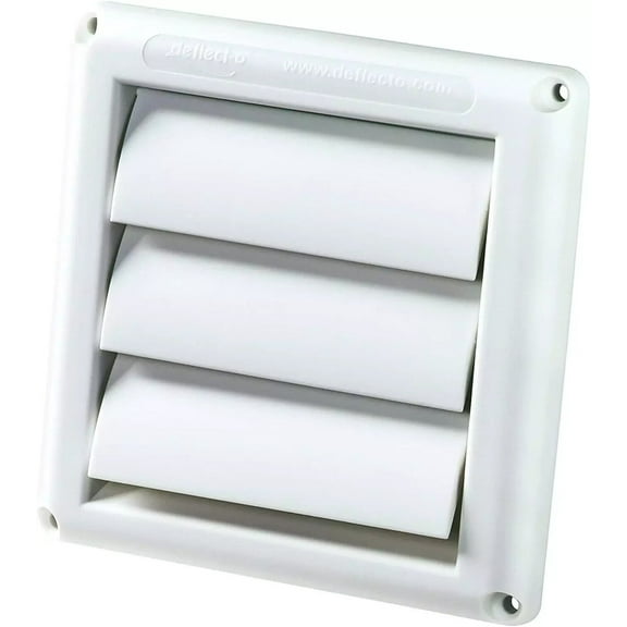 Dryer Air Vent Cover Cap 4'' Louvered Cover White Exterior Wall Vent Hood Outlet