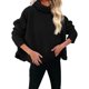 thumbnail image 2 of Mujeres Color sólido Solapa Casual Manga larga Tops Sudadera Pullover Camisas Blusa Pompotops  gfhjh13969, 2 of 9