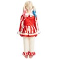 thumbnail image 3 of Red and White Clown Costume, Outfit Included Long Sleeve Stripe Top and Pants, Halloween Costumes for Cosplay Party Events, 3 of 3