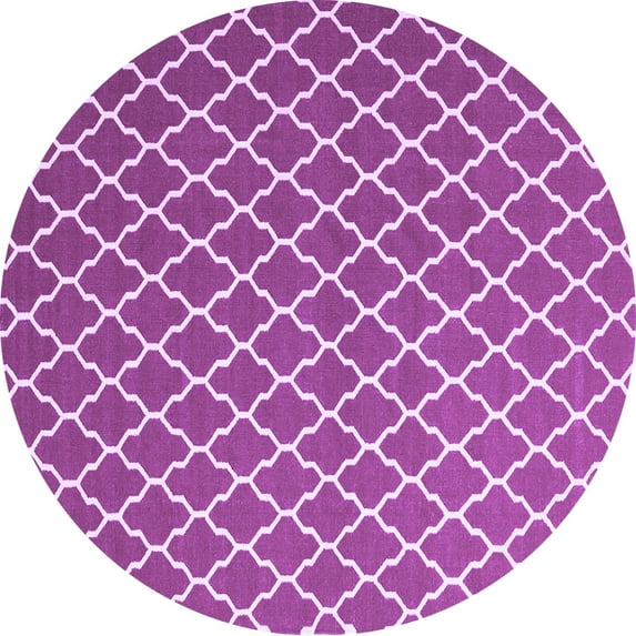 Ahgly Company Indoor Round Trellis Purple Modern Area Rugs, 8' Round
