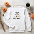 thumbnail image 2 of Halloween Sweatshirt Gift for Dog Lover Halloween Sweater Happy Ghost Hoodie Retro Spooky This is Boo Sheet Season Funny Vet Tech Present, 2 of 6