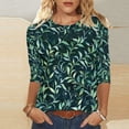 thumbnail image 3 of JTZGDY 3/4 Sleeve Tops for Women Dressy Casual Summer Tie Dye Gradient Color Print T-Shirts Lightweight Comfy Floral Pattern Graphic Tunic Tees Blouse Multicolor#25 M, 3 of 6