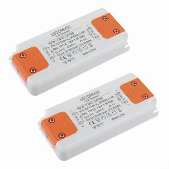 2X 12V 15W LED Transformer LED Low Voltage Transformer No Noise LED Driver Power Supply for G4 MR16 MR11 GU4 GU5.3 LED,2 controller
