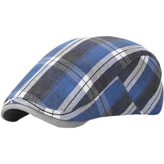 Kukuzhu Check Newsboy Hat Ivy Cap Cabbie Driving Hunting Golf Flat Cap YZ30217