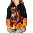 thumbnail image 4 of chaqlin Boys Football Hoodies Size 14-16 Zip Up Hoodie Sweatshirt Kids Long Sleeve Hooded Jacket Kids Sweater Top with Pocket Fall Winter Clothes, 4 of 7