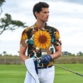 thumbnail image 3 of Rateoe Vintage Sunflowes Pattern Men's Short Sleeve Polo Shirts, Golf Polo Shirts Short Sleeve Performance Moisture Wicking Dry-Small, 3 of 6