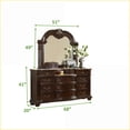 thumbnail image 6 of 5-Piece King Bedroom Set, Traditional Acacia Wood Walnut Brown | Button Tufted Headboard | Marble Tops | Wood | Standard Beds, 6 of 9
