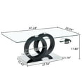 thumbnail image 4 of TesNus Glass Coffee Table for Living Room, Modern Rectangular Center Table, 47” Living Room Table with Clear Tempered Glass Top and Steady Black OO Shaped Base, 4 of 8