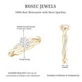 thumbnail image 6 of Rosec Jewels Moissanite Solitaire Engagement Ring for Women - Braided Ring - 4X6 mm Oval - D-VS1 Quality Certified, 18K Yellow Gold, US 7.50, 6 of 7