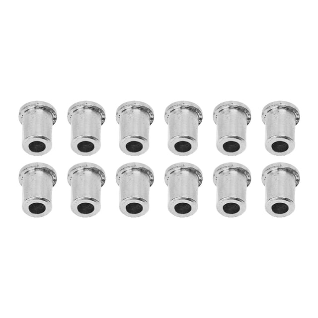 Guitar Ferrules, 12Pcs Guitar Through Body Ferrules Replacement Metal String Bushing Hardware For Electric Guitar Electric Guitar Parts