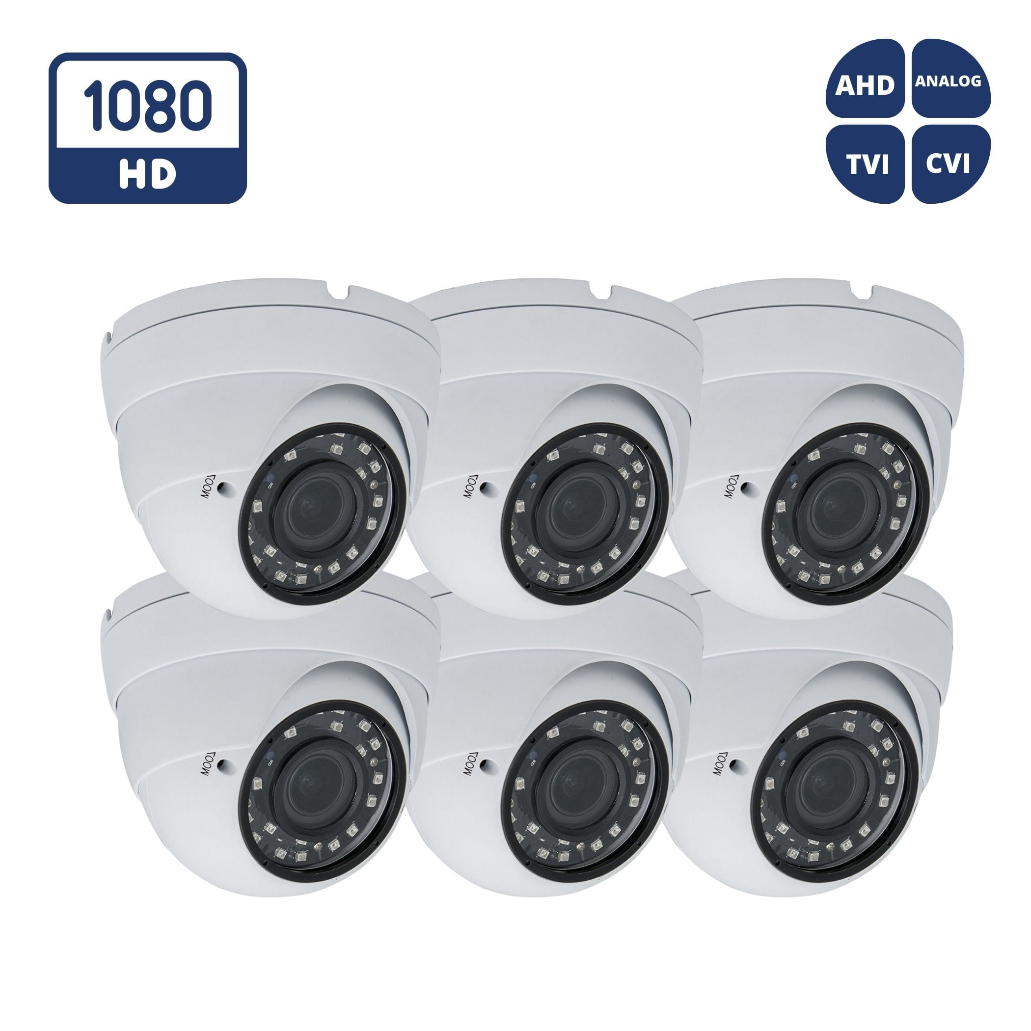 Klear 2.4MP 1080P 3.2mm HD IR 25m TVI/AHD/CVI/CVBS  Black Dome CCTV Camera 