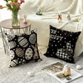 thumbnail image 3 of Happy Easter Be Hoppy Rabbit Easter Eggs Black Throw Pillow Covers, 20 x 20 Inch Cushion Case Decoration for Sofa Couch Set of 4, 3 of 6