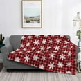 thumbnail image 2 of Balery Snowflake red plaid Manta de Franela con Dibujo, Lujo Ultra Suave y Cálido, Antipelusa y Resistente a las Arrugas para Cama, Sofá, Camping -40"x30", 2 of 6