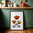 thumbnail image 6 of Mid Century Flowers 4 - Retro Blossom Trio - Illustration Floral Geometric Minimalist Modern Art Abstract Botanical Black Framed Wall Art Print 16 x 24 inches, 6 of 8