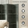 thumbnail image 4 of Resenkos 67" Tall 6-Panel Wood Room Divider - Privacy Screen with 3 Shelves & Folding Storage for Bedroom, Gray, 4 of 7