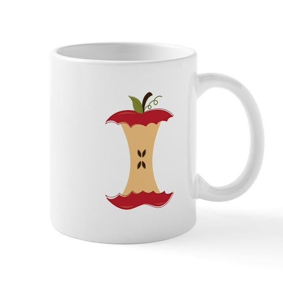 CafePress - Apple Core Mugs - 11 oz Ceramic Mug - Novelty Coffee Tea Cup