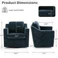 thumbnail image 2 of UIXE Swivel Accent Chair for Living Room, Modern Upholstered Barrel Arm Chair, Comfy Club Reading Chairs for Adults, Chenille Navy, 2 of 8