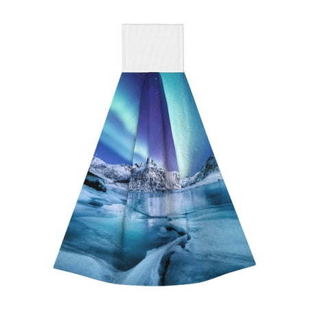 

Disketp Night At Lake Aurora 1 Hanging Kitchen Towel Tie Towels Tea Bar Dish Cloths Dry Towel for Laundry Room Decor (18*14in)