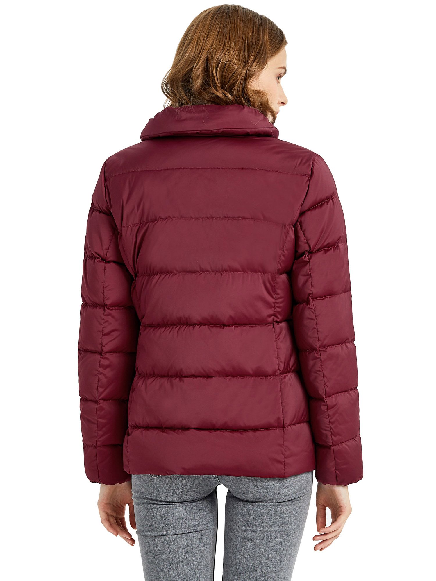 Orolay Hooded Down Jacket Women Winter Stand Collar Oblique Placket Puffer Coat - image 3 of 5