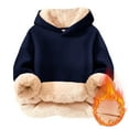 thumbnail image 6 of Mercatoo Unisex Boys Girls Winter Sherp𝐚 Lined 𝗛oodie Kid's Fleece Warm Pullover Hooded Sweatshirt Teens Fuzzy Thicken Clothes, 6 of 7
