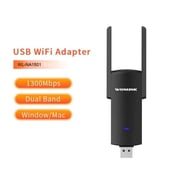 Wonlink 1300Mbps WiFi Adapter for PC,2.4G/5.8G Wireless Network Dongle USB Wifi Adapter for Win10/11