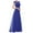 Blue, variant on Lilgiuy Formal Gown for Women Trendy Split V-neck Temperament Solid Color Long Mid Sleeved Dress for Party Club Birthday