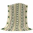thumbnail image 6 of Beige Green Boho Blanket Soft Cozy Warm Throw Blanket for Couch, Plush Fuzzy Flannel Fleece Blankets for Sofa, Vintage Ethnic Tribe Abstract Art Bed Blankets Lightweight Gifts for Women, 40"x50", 6 of 9