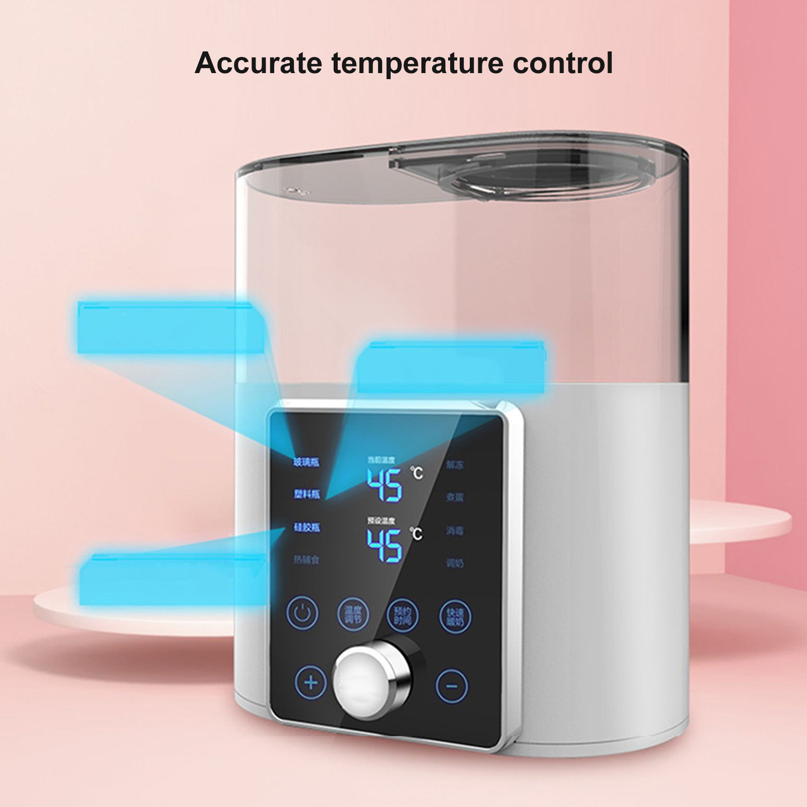 LAZIOEGR 2 in 1 Baby Bottle Warmer Constant Temperature Fast Heat Preservation Electric Milk Warmer with Deep Cleansing, US Plug 110V, White (9.06 inches / 23 cm)