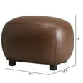 thumbnail image 2 of 23" Wide Faux Leather Upholstered Ottoman Set of 2, Mid-Century Modern Living Room Footrest with Soft Padded Seat, Footstool for Bedroom, Entryway or Living Room, Dark Brown, 2 of 10