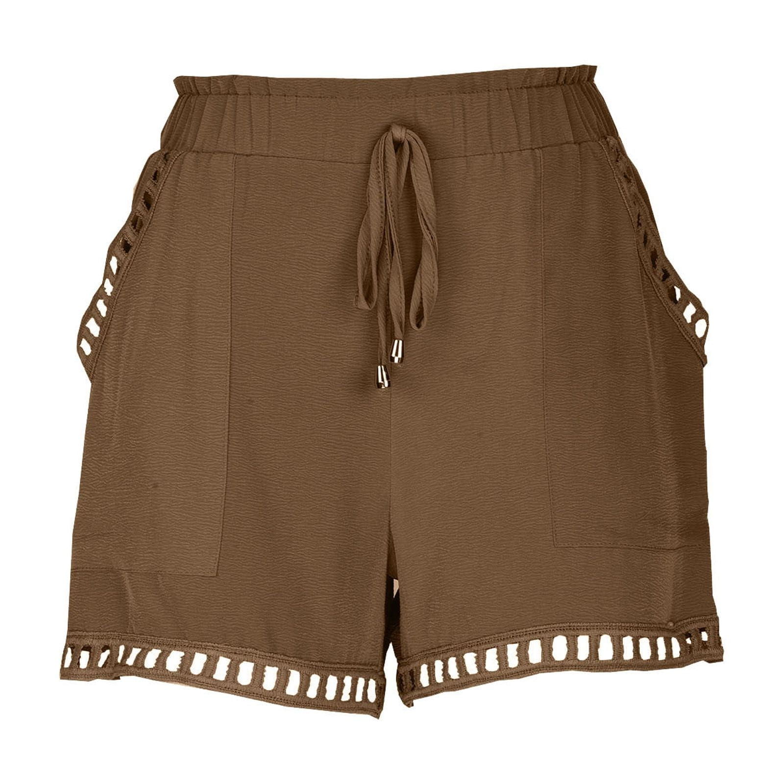 Uaswgudfs Women's Summer Paperbag Shorts - High Waist Drawstring