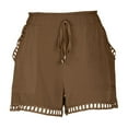 thumbnail image 4 of BLVB Womens Summer Fashion Shorts Elastic Waist Casual Loose Cutout Wide Leg Beach Shorts with Pockets, 4 of 4