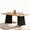 Natural + Black, variant on Modern Farmhouse Rectangular Dining Table, 71 Inch Large Wooden Tabletop for 6-8 People, Easy Assembly Multi Purpose Table for Home Office Conference Room - Grey + Black