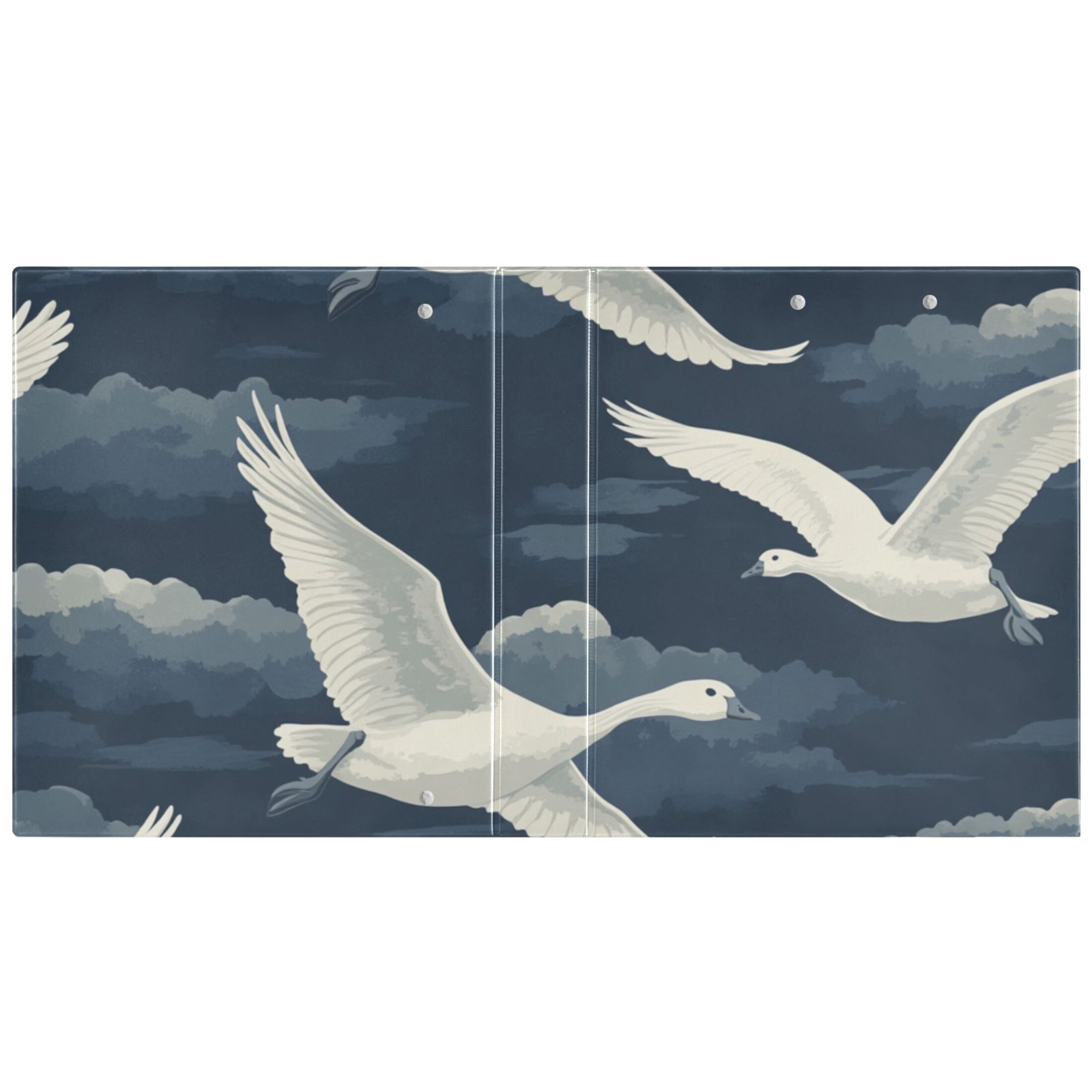 Graceful Geese 3 Ring Binders 1.5 inch Hardcover File Folders with Interior Pockets A4 Size Organizer for School Office Hospital