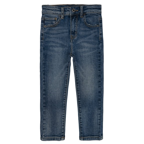 KIDSCOOL SPACE Big Girls Jeans,Elastic Band Inside Slim Fit Denim Pants,Blue,8-9 Years