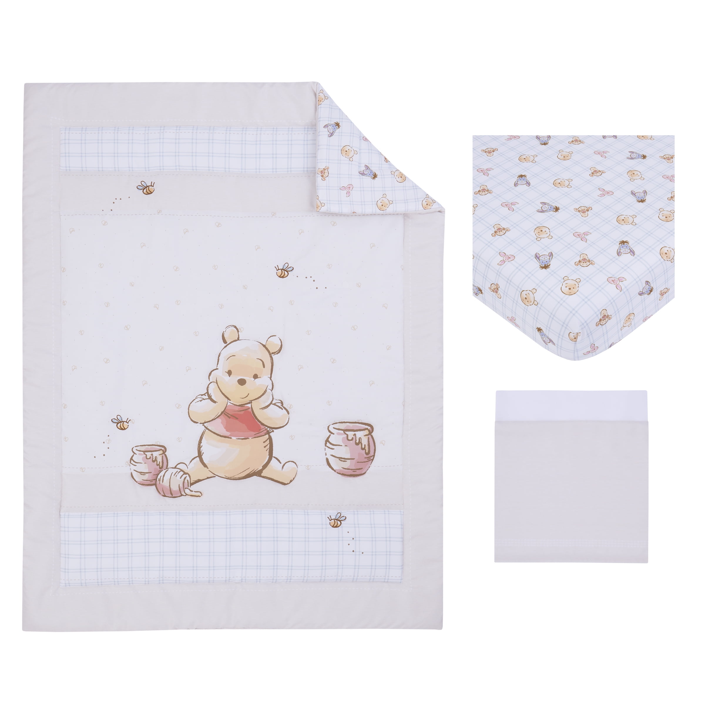 Winnie the Pooh Warm Wishes 3 Piece Crib Bedding Set, Infant, Unisex, Beige