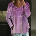 thumbnail image 2 of MEICHEN Casual Tops for Women Long Sleeve Sweater Sports Fan Round Neck Tops Soft Workout Pullover, 2 of 5