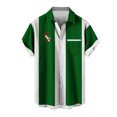 thumbnail image 1 of Mens Manga Corta Botón Abajo Camisas, Cuello de Vuelta Navidad Impresa Blusa, Top de Moda Casual, 1 of 4