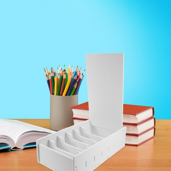 NICEXMAS White Plastic Cash Organizer with Protective Cover for Desk Drawer Money Storage and Bill Sorting