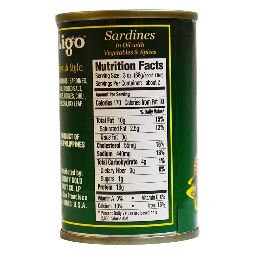 Ligo Spanish Sardines Hot & Spicy 8 cans (Free San Mig Coffee Sampler)