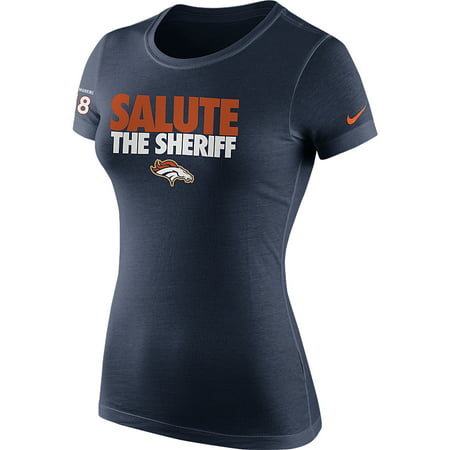 Peyton Manning Denver Broncos Nike Women's Salute the Sheriff Name and Number T-Shirt - (Peyton Manning Best Quarterback)