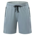 thumbnail image 2 of Handshe Men's Athletic Shorts, Elastic Waist with Drawstring and Zipper Pockets, Quick-Dry for Running, Gym, and Casual Wear, 2 of 9