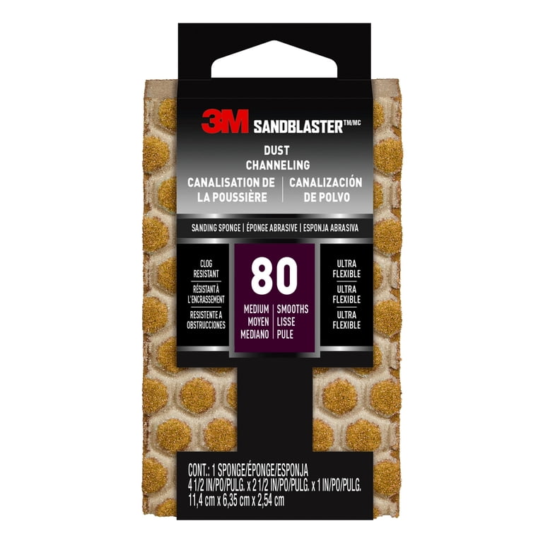 80 Grit Dust Channeling Sanding Sponge photo 1
