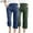 Blue, variant on ZQUUVOU 2Pc Womens Caprice Pants Casual Solid Color Elastic Loose Pants Straight Wide Leg Trousers With Pocket Khaki