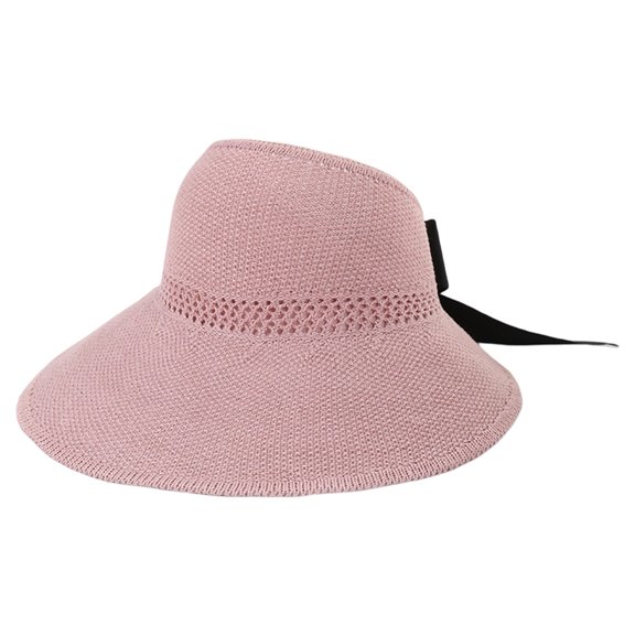Women Straw Sun Visor Hat Wide Brim Summer UV Protection Beach Cap Foldable Packale Korean Style