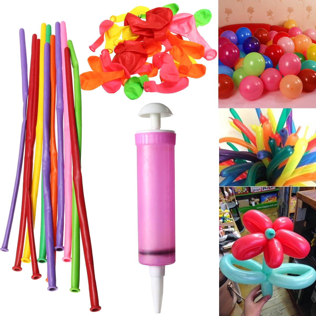 25 + 11 DIY Balloon Animal Making Starting Kit with Pump Kids Toy