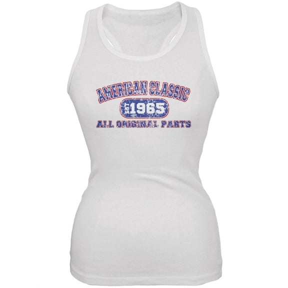 Classic American 1965 Funny White Juniors Soft Tank Top - 2X-Large