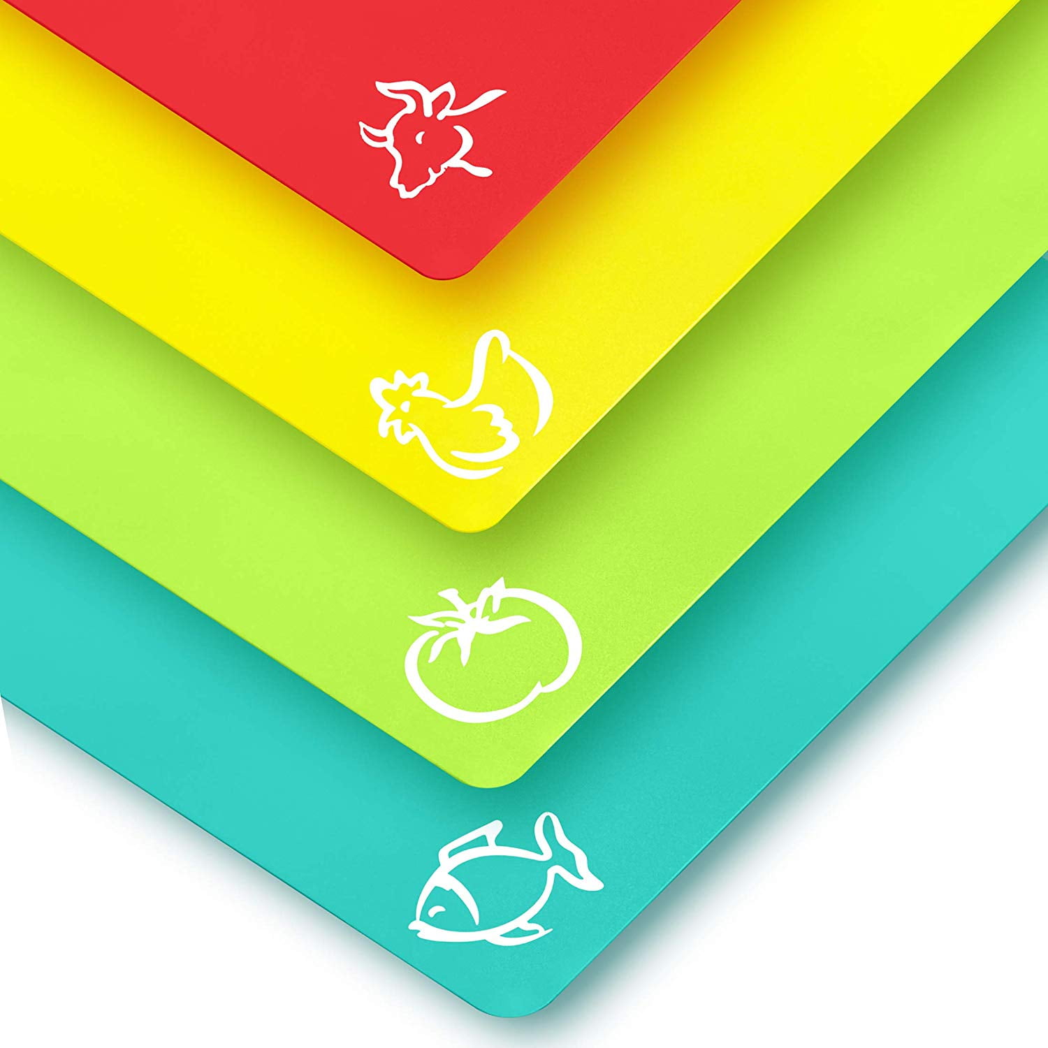 4 Piece Plastic Cutting Boards Set for Kitchen